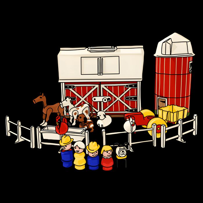 Little People Family With Farm Drawstring Bag