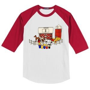 Little People Family With Farm Kids Colorblock Raglan Jersey