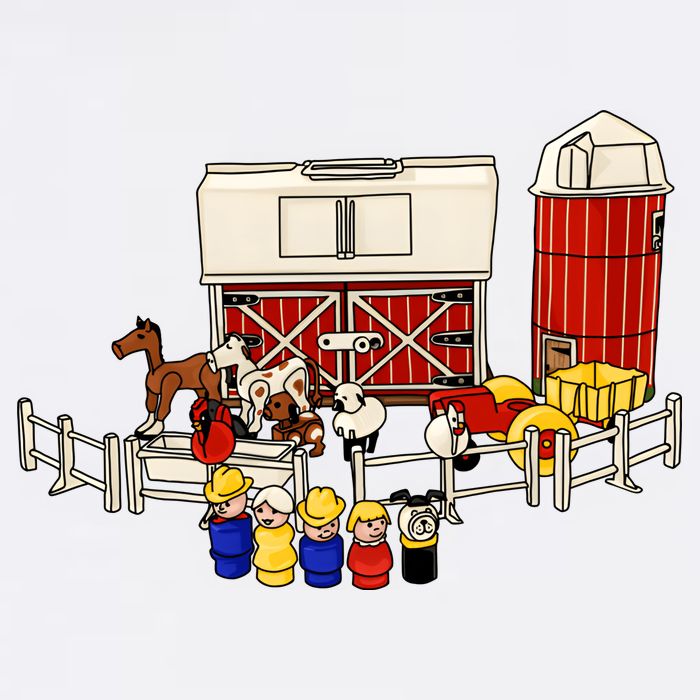 Little People Family With Farm Long Sleeve Shirt