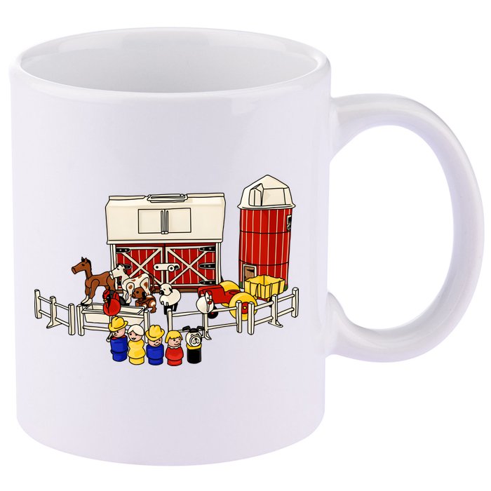 Little People Family With Farm 11oz C Handle Ceramic Mug