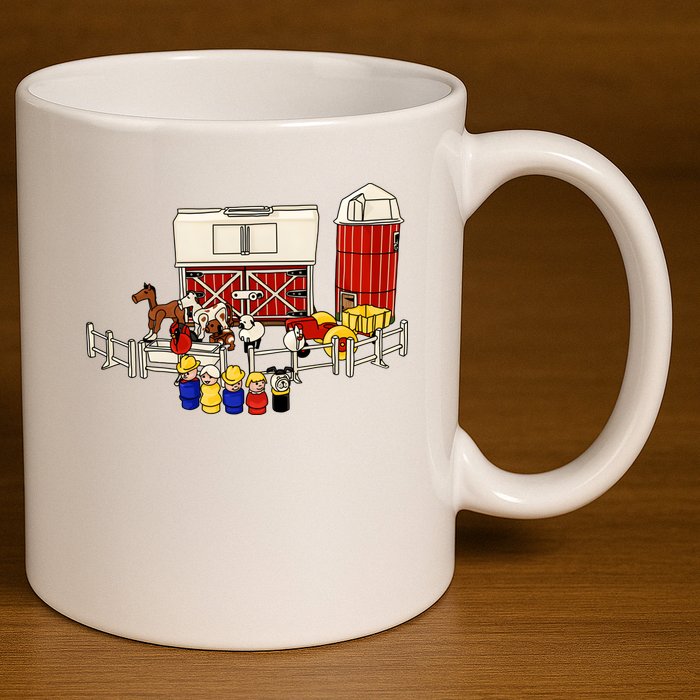 Little People Family With Farm 11oz C Handle Ceramic Mug