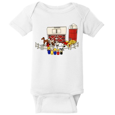 Little People Family With Farm Baby Bodysuit