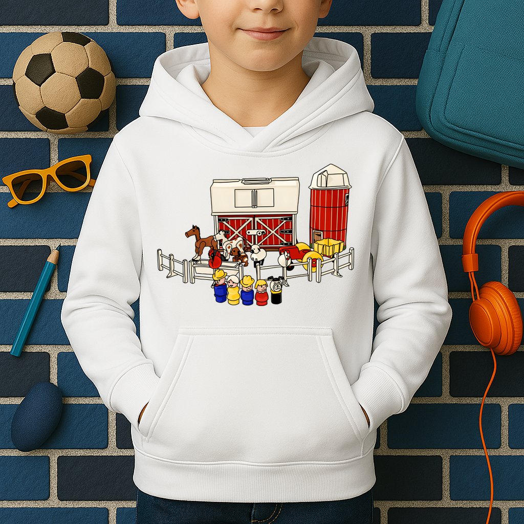 Little People Family With Farm Kids Hoodie