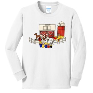 Little People Family With Farm Kids Long Sleeve Shirt