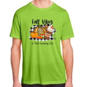 Leopard Plaid Fall Autumn Vibes Thankful Grammy Thanksgiving Cute Gift Adult ChromaSoft Performance T-Shirt