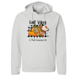 Leopard Plaid Fall Autumn Vibes Thankful Grammy Thanksgiving Cute Gift Performance Fleece Hoodie