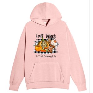 Leopard Plaid Fall Autumn Vibes Thankful Grammy Thanksgiving Cute Gift Urban Pullover Hoodie