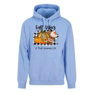 Leopard Plaid Fall Autumn Vibes Thankful Grammy Thanksgiving Cute Gift Unisex Surf Hoodie