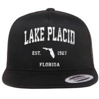 Lake Placid Florida Fl Vintage Athletic Flat Bill Trucker Hat