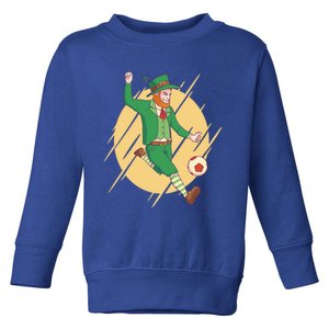 Leprechaun Playing Football St Patrick's Day Holiday Sport Great Gift Toddler Sweatshirt