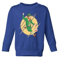 Leprechaun Playing Football St Patrick's Day Holiday Sport Great Gift Toddler Sweatshirt