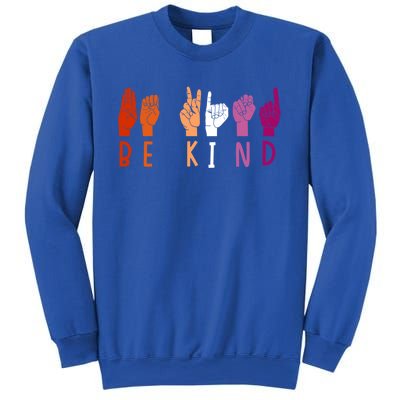 Lesbian Pride Flag Be Kind Sign Language Lgbt Lesbian Subtle Gift Sweatshirt