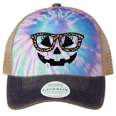 Leopard Pumpkin Face Halloween Women Girl Legacy Tie Dye Trucker Hat