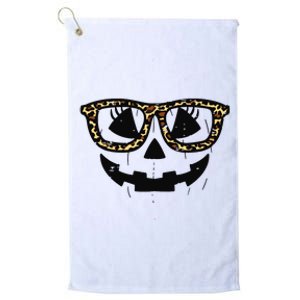 Leopard Pumpkin Face Halloween Women Girl Platinum Collection Golf Towel