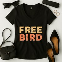Lyriclyfe Popsocket F.R.E.E Bird By R.O.N.N.I.E Van Zant & A Collins Women's V-Neck T-Shirt
