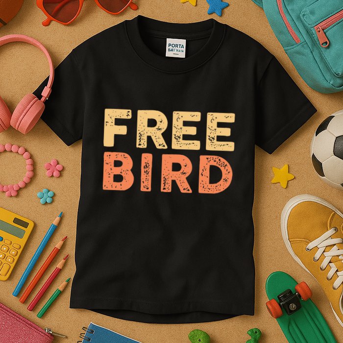 Lyriclyfe Popsocket F.R.E.E Bird By R.O.N.N.I.E Van Zant & A Collins Kids T-Shirt