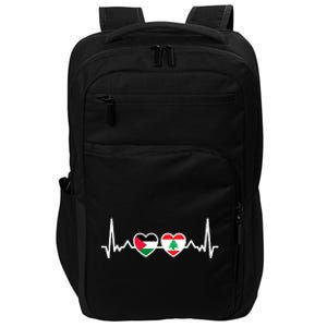 Lebanon Palestine Flag Lebanese Palestinian Unity Heartbeat Impact Tech Backpack