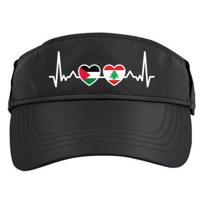 Lebanon Palestine Flag Lebanese Palestinian Unity Heartbeat Adult Drive Performance Visor