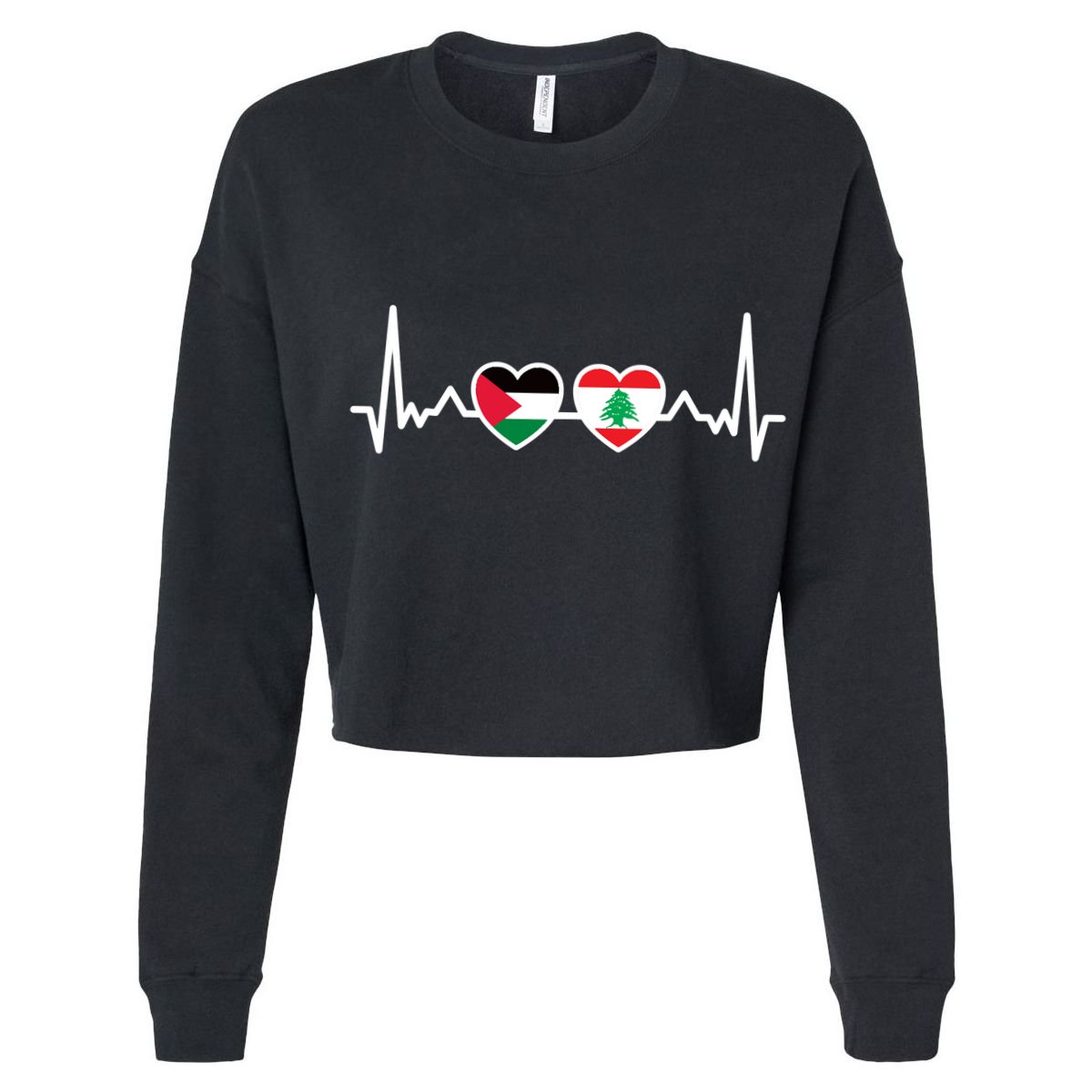 Lebanon Palestine Flag Lebanese Palestinian Unity Heartbeat Cooling Performance Crew T-Shirt