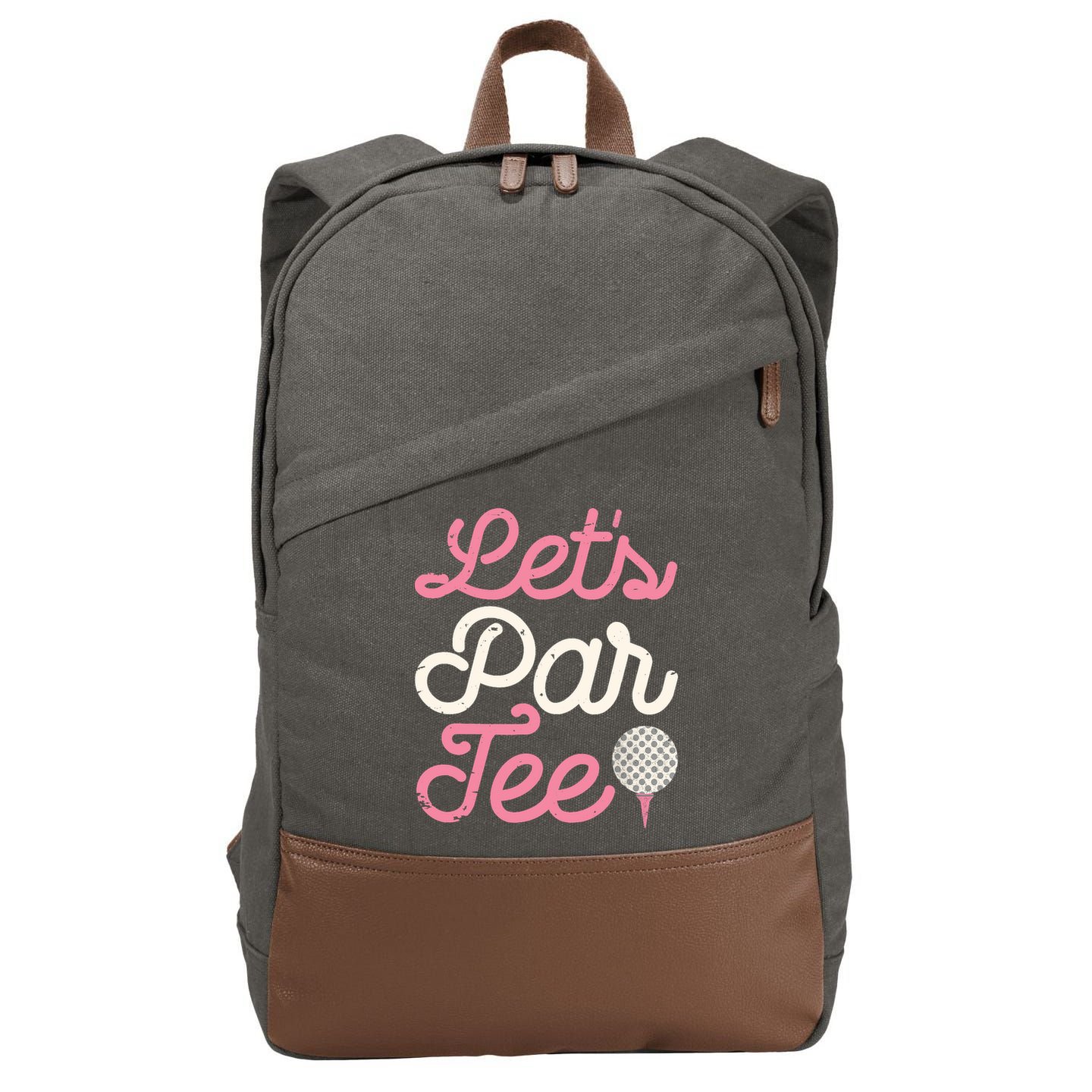 Lets Par Funny Golf Golfer Girl Women Party Team Gift Cotton Canvas Backpack