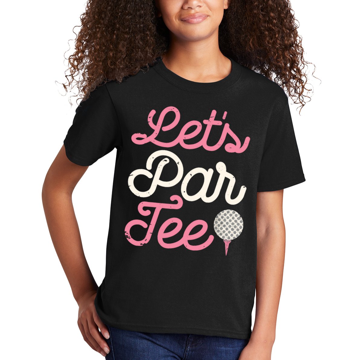 Lets Par Funny Golf Golfer Girl Women Party Team Gift Kids T-Shirt