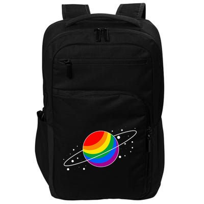 LGBT Pride Flag Saturn Planet Gift Impact Tech Backpack