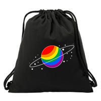 LGBT Pride Flag Saturn Planet Gift Drawstring Bag