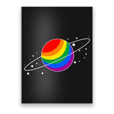 LGBT Pride Flag Saturn Planet Gift Poster