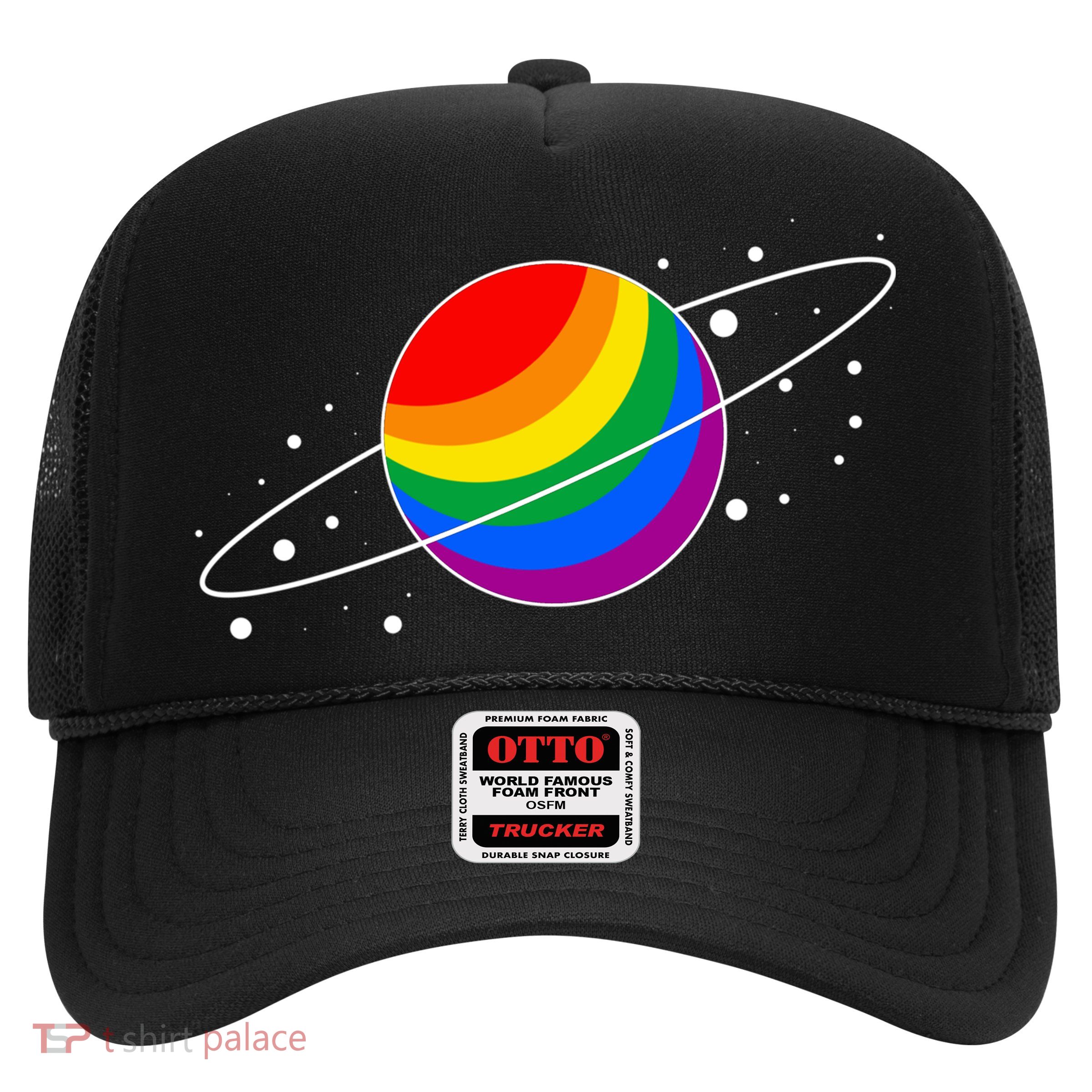 LGBT Pride Flag Saturn Planet Gift Trucker Hat