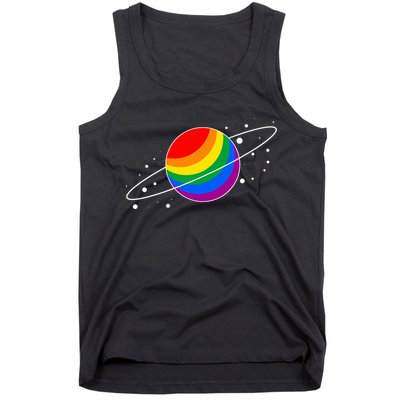 LGBT Pride Flag Saturn Planet Gift Tank Top