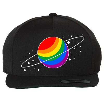 LGBT Pride Flag Saturn Planet Gift Wool Snapback Cap