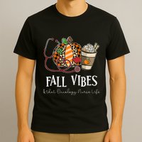 Leopard Pumpkin Fall Vibes And That Oncology Nurse Life T-Shirt