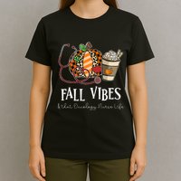 Leopard Pumpkin Fall Vibes And That Oncology Nurse Life T-Shirt