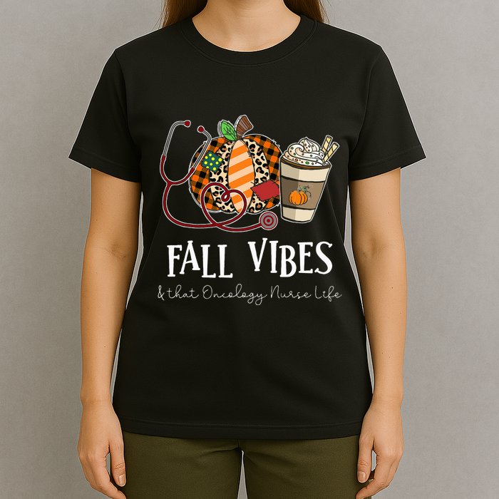 Leopard Pumpkin Fall Vibes And That Oncology Nurse Life T-Shirt