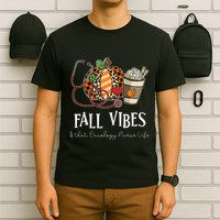 Leopard Pumpkin Fall Vibes And That Oncology Nurse Life T-Shirt