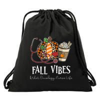 Leopard Pumpkin Fall Vibes And That Oncology Nurse Life Drawstring Bag