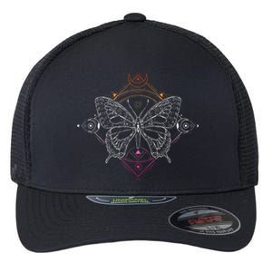 Lesbian Pride Flag Colors Occult Butterfly Flexfit Unipanel Trucker Cap