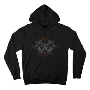 Lesbian Pride Flag Colors Occult Butterfly Hoodie