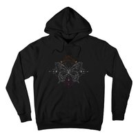 Lesbian Pride Flag Colors Occult Butterfly Hoodie