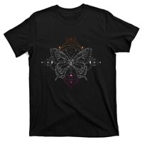 Lesbian Pride Flag Colors Occult Butterfly T-Shirt