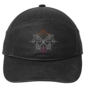 Lesbian Pride Flag Colors Occult Butterfly 7-Panel Snapback Hat