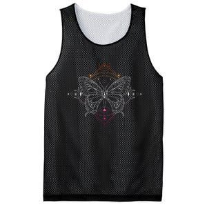 Lesbian Pride Flag Colors Occult Butterfly Mesh Reversible Basketball Jersey Tank