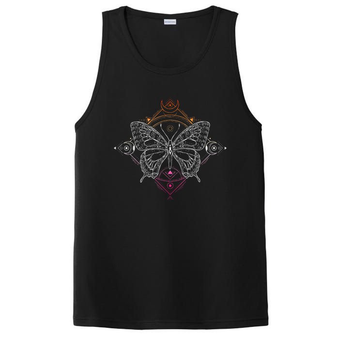 Lesbian Pride Flag Colors Occult Butterfly PosiCharge Competitor Tank