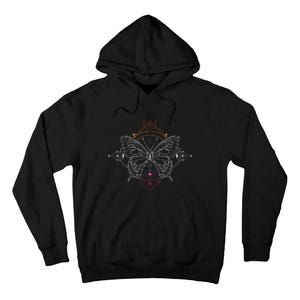 Lesbian Pride Flag Colors Occult Butterfly Tall Hoodie