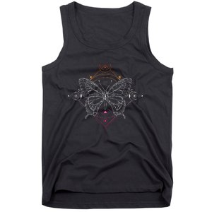 Lesbian Pride Flag Colors Occult Butterfly Tank Top