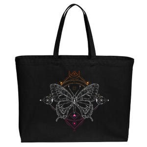 Lesbian Pride Flag Colors Occult Butterfly Cotton Canvas Jumbo Tote