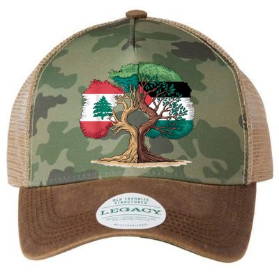 Lebanon Palestine Flag Lebanese Palestinian United Legacy Tie Dye Trucker Hat