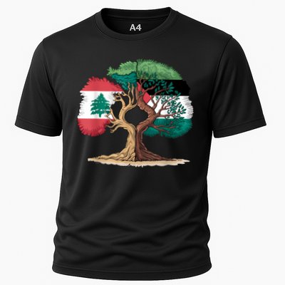 Lebanon Palestine Flag Lebanese Palestinian United Performance Shirt