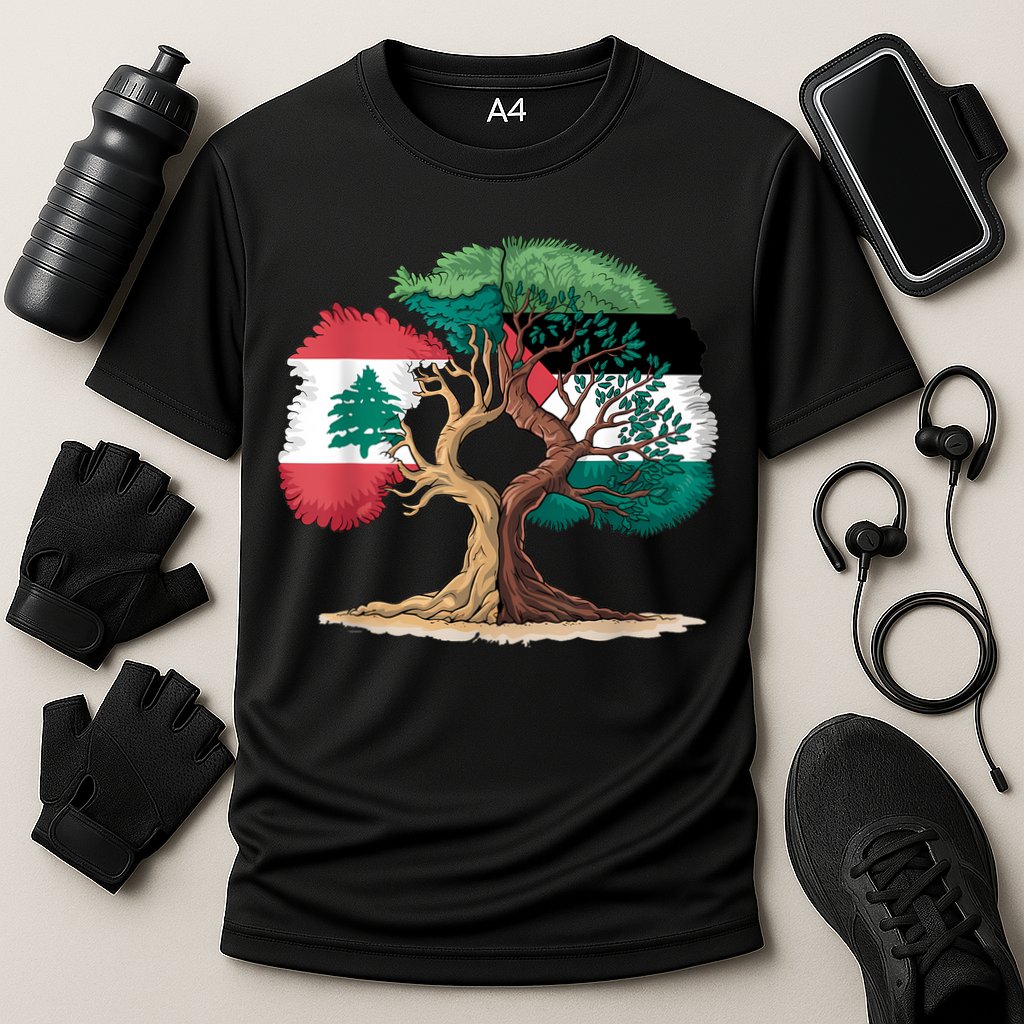 Lebanon Palestine Flag Lebanese Palestinian United Cooling Performance Crew T-Shirt