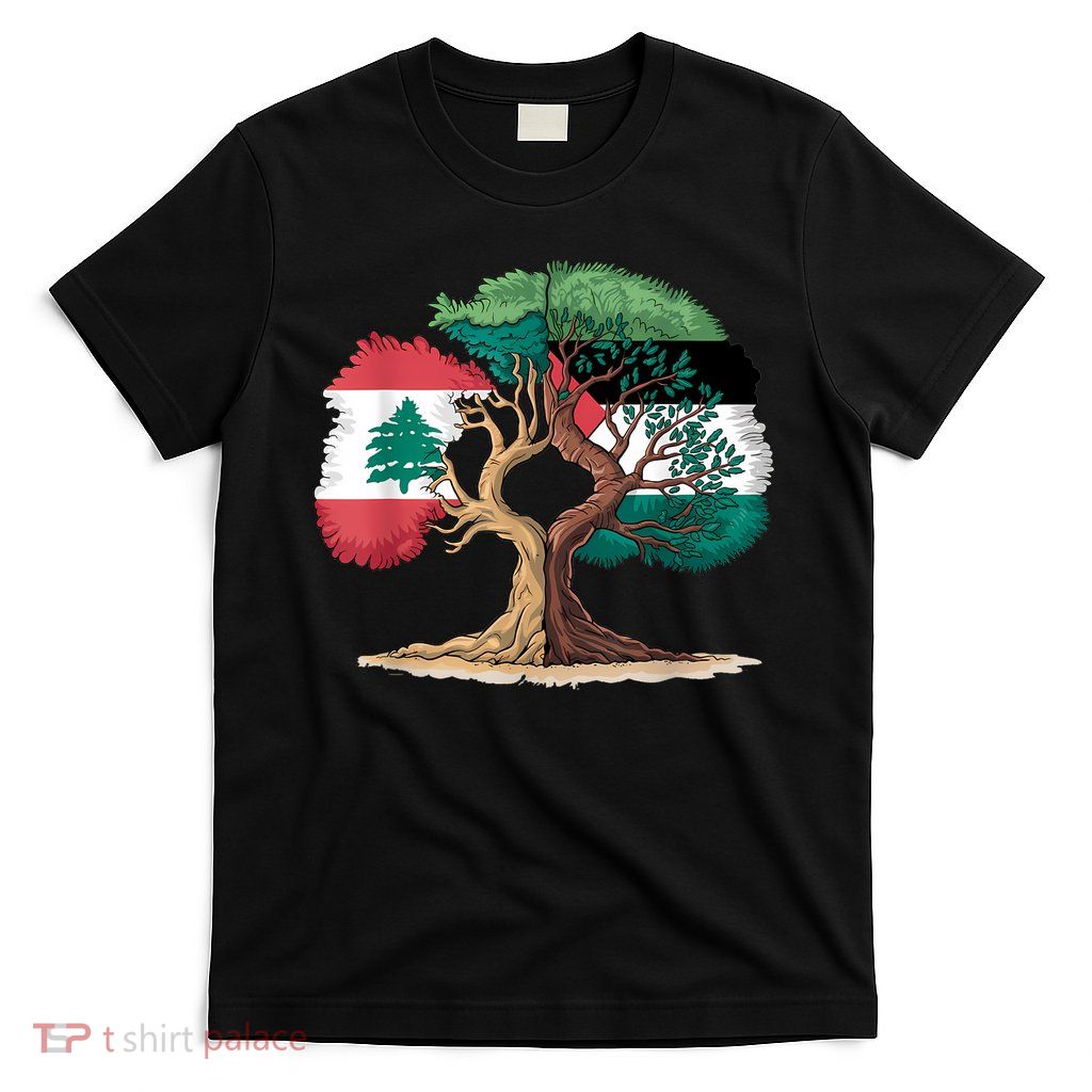 Lebanon Palestine Flag Lebanese Palestinian United T-Shirt